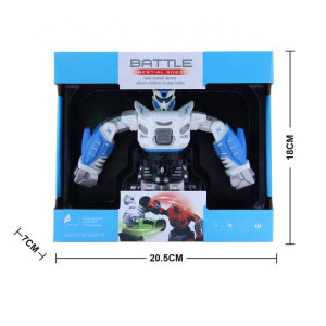 Robot inteligent Razboinic de lupta, Efecte Luminoase si Sonore, alb - Img 4