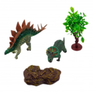 Set 2 Figurine Dinozauri, Aspect Realist, Accesorii Jurassic World, accesoriu roca - Img 1