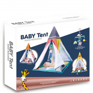 Set Cort de joaca pentru bebelusi, cu saltea pufoasa, stil indian Teepee - Img 9