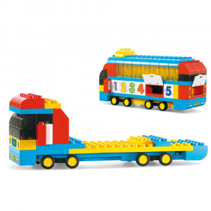 Set de constructii Autobuz cu 2 figurine,119 piese, milticolor - Img 8
