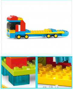 Set de constructii Autobuz cu 2 figurine,119 piese, milticolor - Img 14