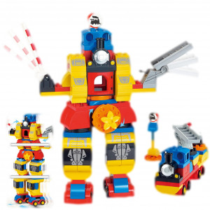 Set de constructii Robot cu figurine. 92 piese, multicolor - Img 1