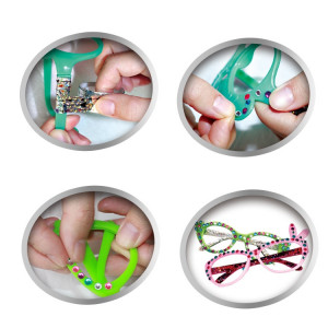 Set de creatie Ochelari, include 4 ochelari, cristale si benzi desene cu adeziv - Img 3