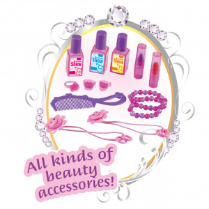 Set interactiv de rol, Masuta de Make-up cu accesorii pentru machiaj si coafura, include scaunel si multiple accesorii, muzica si lumini - Img 3