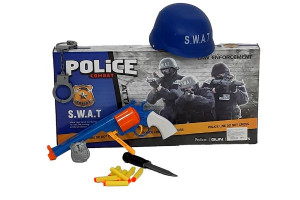 Set Politie Swat, accesorii justitie, pistol si casca incluse, Multicolor - Img 6