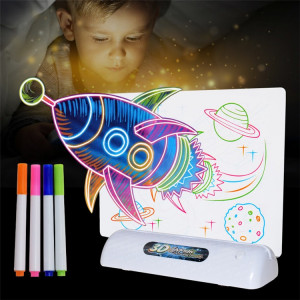 Tableta Magica Pentru Desen Magic 3D,Efecte de Iluminare, Modele de Desen cu Dinozauri, 4 Pixuri Colorate, Dezvolta Creativitatea si Imaginatia - Img 8