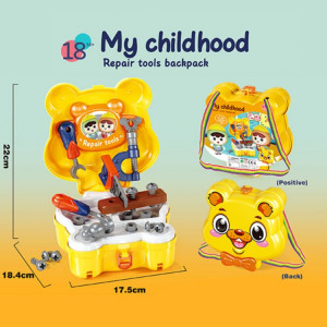 Banc de lucru mini, pentru copii, Jucarie "Micul Ursulet Rucsacul cu unelte si accesorii, 18 piese - Img 10