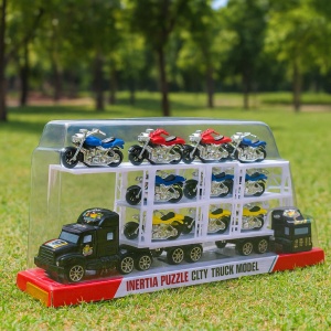 Camion de remorcare inertiala cu 9 motociclete de taxi Harley - Img 2