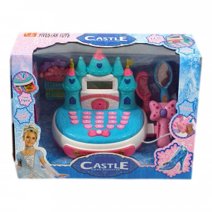 Casa de Marcat, Model Castel Printese, include calculator real, Scanner de Produse si Multiple accesorii de infrumusetare fetite, bleu - Img 7
