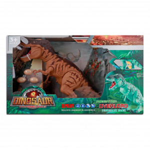 Dinozaur, Jucarie interactiva, face oua, lumini, sunete si miscari realiste, 3 oua de dinozaur incluse, cu sunete si lumini, maro - Img 7