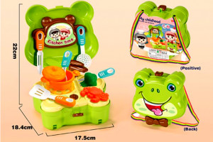 Jucarie Mini Bucatarie Rucsac Little Chef 2 in 1, "Broscuta Vesela" - Img 6