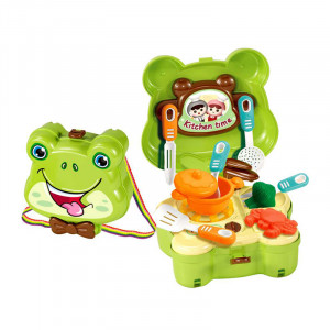 Jucarie Mini Bucatarie Rucsac Little Chef 2 in 1, "Broscuta Vesela" - Img 7
