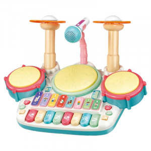 Jucarie Orga Electronica Copii, cu Microfon, Tobe, melodii, ritmuri diferite, sunete de instrumente muzicale - Img 10