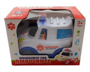 Masina, Ambulanta cu Sunete si Lumini, Rotile si Girofarul Lumineaza - Img 3