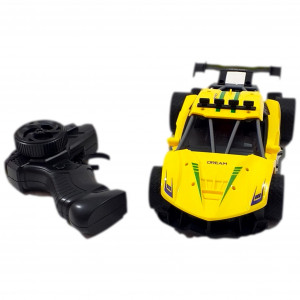 Masina Ferrari, Comanda prin controler de mana, Acumulator Reincaracbil, cu Telecomanda RC 1:16, 2.4Ghz, Galben