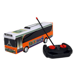 Masinuta Autobuz cu telecomanda, muzica si lumini, scara 1:30, Portocaliu