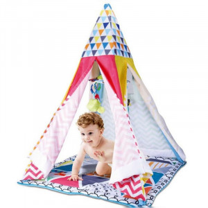 Set Cort de joaca pentru bebelusi, cu saltea pufoasa, stil indian Teepee - Img 10