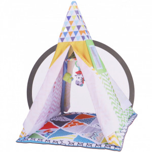 Set Cort de joaca pentru bebelusi, cu saltea pufoasa, stil indian Teepee - Img 13