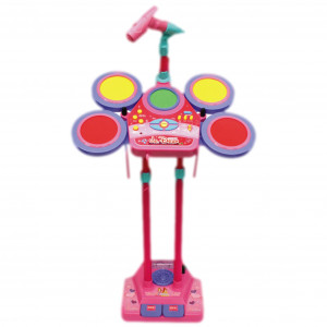 Set Tobe electronice pentru copii cu microfon, cu lumini si sunete, roz - Img 2