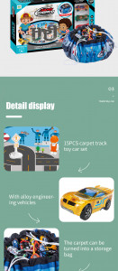 Covoras pentru copii cu functie de depozitare, 15 accesorii, 4 masinute de metal - Img 9
