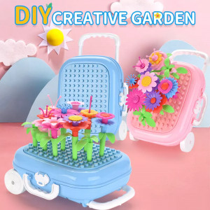 Gradina Creativa cu flori, Set joc de constructii forma Troller, - Img 5