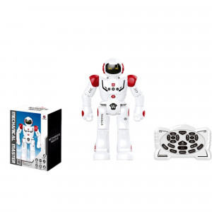 Robot interactiv, control infrarosu, Lumini LED si telecomanda, Miscari multiple si dans, Sunete si muzica, USB inclus, alb rosu - Img 6