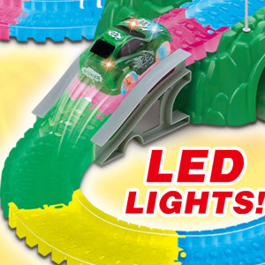 Set Masinute, Pista flexibila,157 Piese Neon lumineaza in intuneric - Img 2