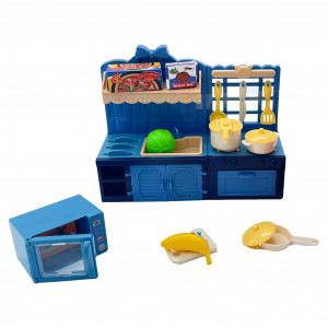 Set mini bucatarie pentru copii cu blender si accesorii, albastru - Img 3