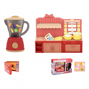 Set mini bucatarie pentru copii cu blender si accesorii, roz - Img 1