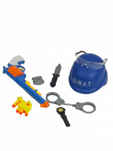 Set Politie Swat, accesorii justitie, pistol si casca incluse, Multicolor - Img 2