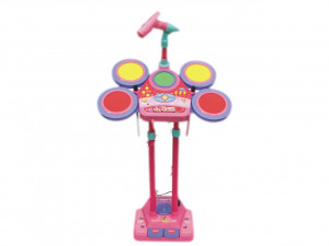 Set Tobe electronice pentru copii cu microfon, cu lumini si sunete, roz - Img 3