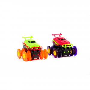 Circuit pista masini Trix Trux 2 masinute merg pe sfoara, Multicolor - Img 3