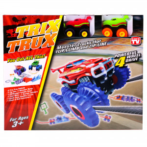 Circuit pista masini Trix Trux 2 masinute merg pe sfoara, Multicolor - Img 8
