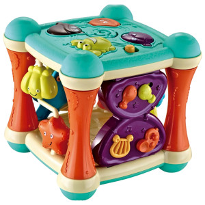 Cub magic de jucarie, Include Lampa de Proiectie, Butoane muzicale, Multicolor - Img 3