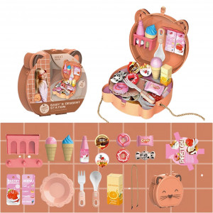 Jucarie de rol, Mini Geanta de umar pentru fetite, Pisicuta "Statia de desert", 15 accesorii i food incluse - Img 5