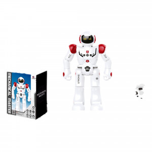 Robot interactiv, control infrarosu, Lumini LED si telecomanda, Miscari multiple si dans, Sunete si muzica, USB inclus, alb rosu - Img 7
