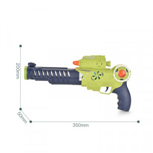 Set Arma de jucarie pentru copii, cu pistol de aer moale luminos, echipat cu schimbator, sunet si lumini colorate, cu tinta, Verde - Img 11