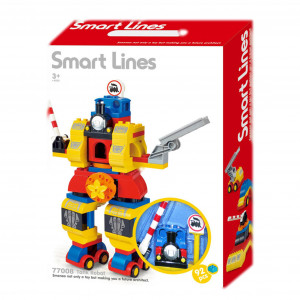 Set de constructii Robot cu figurine. 92 piese, multicolor - Img 2