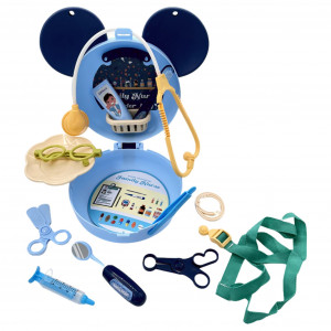 Set joaca rol, Mini Trusa Asistenta Doctor, tip geanta de umar forma Mickey, 16 accesorii multiple, Albastru - Img 2