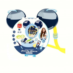 Set joaca rol, Mini Trusa Asistenta Doctor, tip geanta de umar forma Mickey, 16 accesorii multiple, Albastru - Img 4