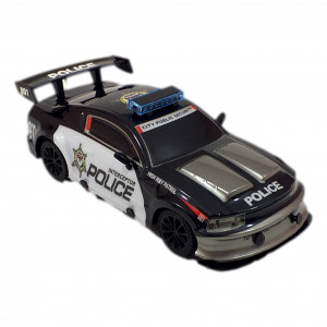 Masina RC 1:24 Fata-Spate-Stanga-Dreapta de Politie, Alb-Negru - Img 4