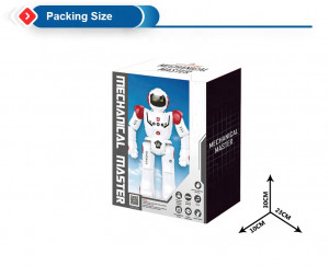 Robot interactiv, control infrarosu, Lumini LED si telecomanda, Miscari multiple si dans, Sunete si muzica, USB inclus, alb rosu - Img 10