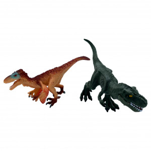 Set 2 Figurine Dinozaur, Tyrannosaurus Rex Utah Raptor in cusca, 17 cm - Img 5