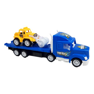 Set 2 masinute,1 x Tractor inertial, 1x masinuta, cabina albastru - Img 6