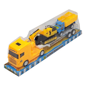 Set 3 masinute,Trailer frictiune inertie cabina galben, 2 x mini masinute - Img 13
