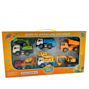 Set 6 Mini Masinute, Betoniera, Excavator, Macara, Buldozer, Basculanta, Cifa - Img 6