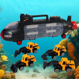 Set de Masinute, Tir Truck Submarin, Panou Transparent, Iesire Speciala pentru Masini, Aspect Realist, Negru - Img 4