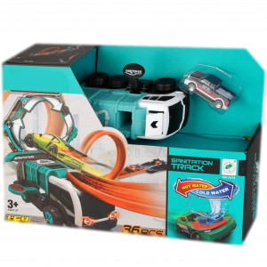 Set masinute Pista cu bucla cu rotatie 360grade, masinuta isi schimba culoarea la apa rece-calda - Img 4