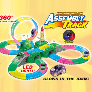 Set Masinute, Pista flexibila,157 Piese Neon lumineaza in intuneric - Img 4
