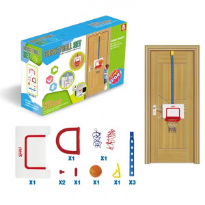 Set mini Panou cos de baschet suspendat, mini minge inclusa, Multicolor - Img 5
